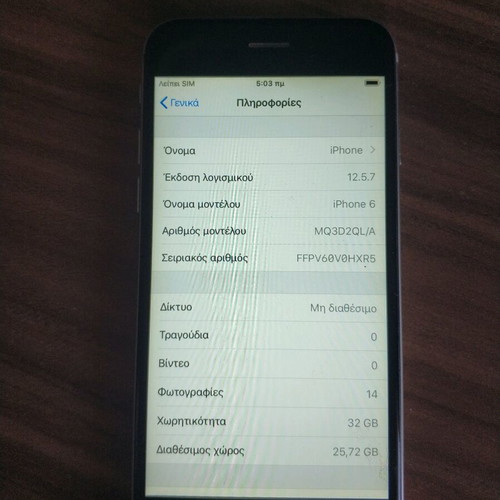 iPhone 6 used without charging cable, 32GB