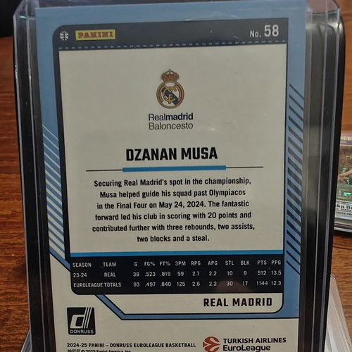 Dzanan Musa Real Madrid Panini Donruss EuroLeague Basketball Card 2024-25 #58 Orange Laser