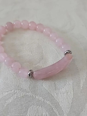 Bracelet with rose quartz new
