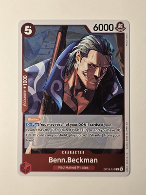 Benn Beckman One Piece Card Game OP16-012 Rare like new
