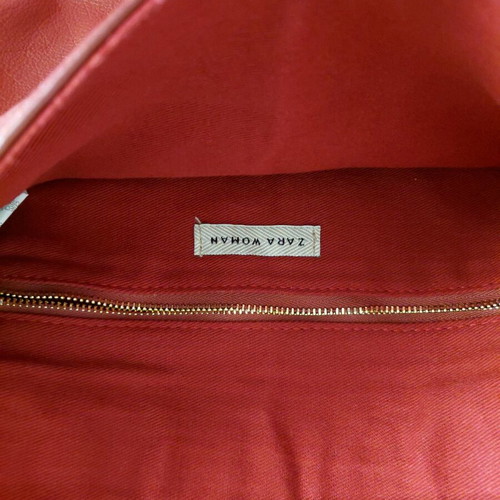 Leather shoulder bag Zara like new, red with gold chain