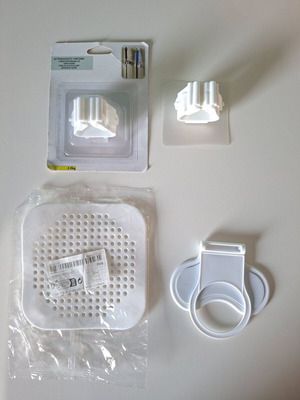 Adhesive Hooks, Hair Catcher Filter, and Hanging Mobile Phone Holder new
