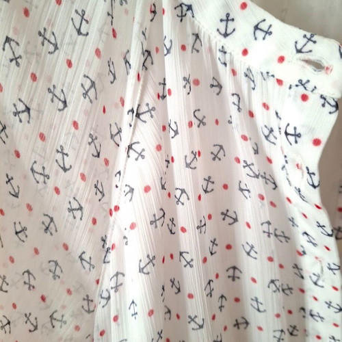 Benetton summer dress new, size M, white and blue