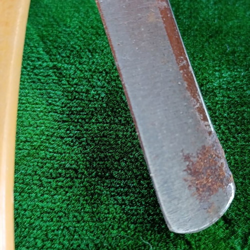 Vintage straight razors with leather strop and wooden handle