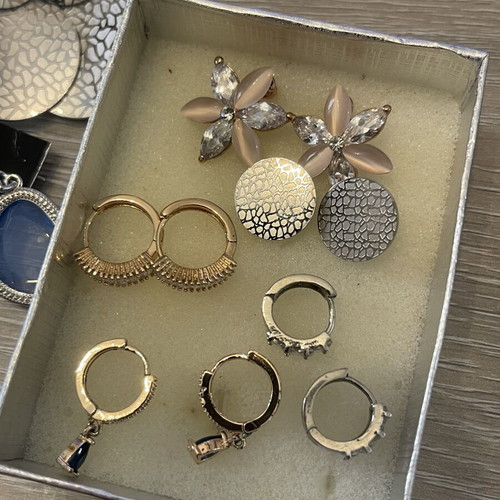 Earrings set of seven pairs stainless steel used