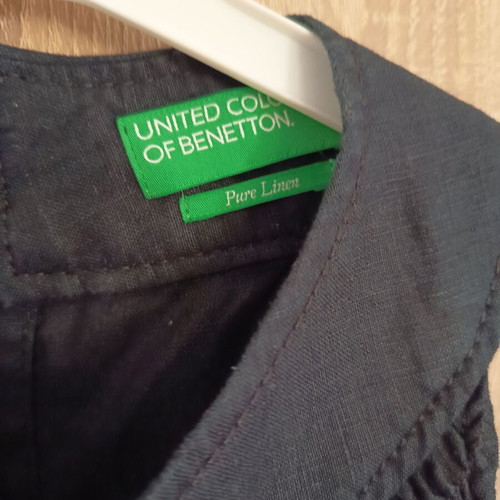 Benetton linen dress size XS black like new