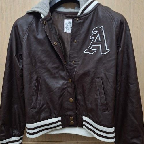 Unisex hooded varsity jacket size Large and Small, like new