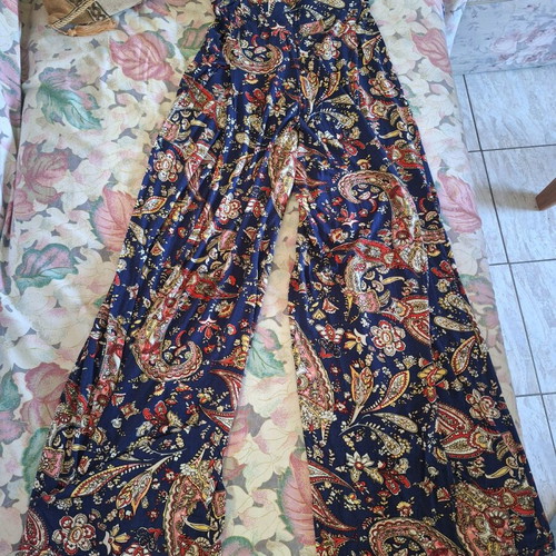 Pants with side opening, design and elastic waistband, size small-medium, like new