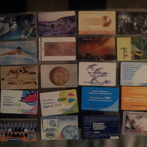 Phone cards used, pack of 20 pieces