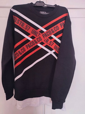 Paco & Co long-sleeve men's sweatshirt large size like new, black and red