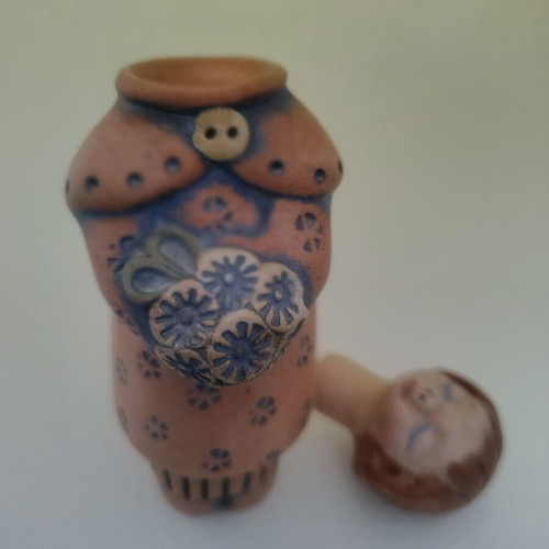 Ceramic girl bottle for perfume, new, 13 cm