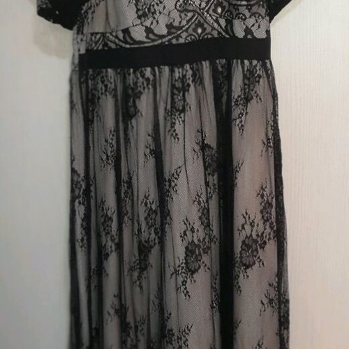 Women's dress XL with lace like new, black and beige
