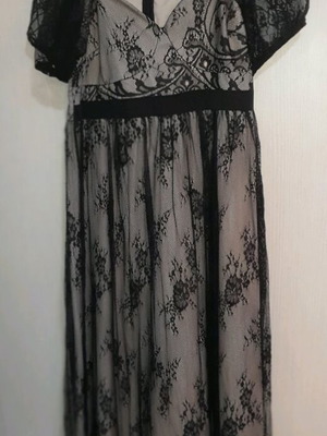 Women's dress XL with lace like new, black and beige