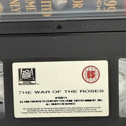 The War Of The Roses videocassette like new
