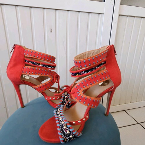 Exte sandals like new, coral color, size 38, genuine leather