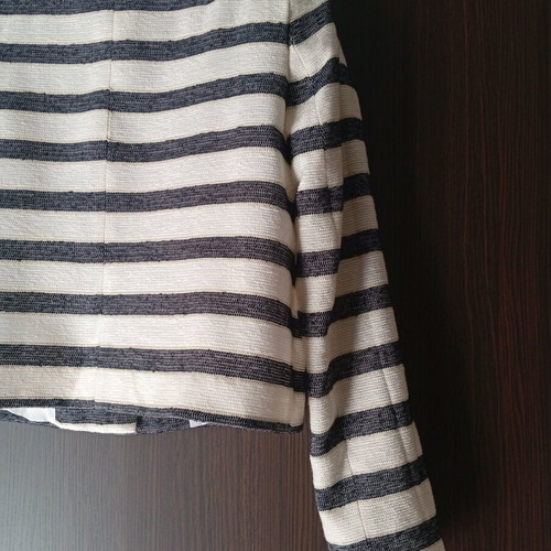Women's striped jacket new, size M, white and blue