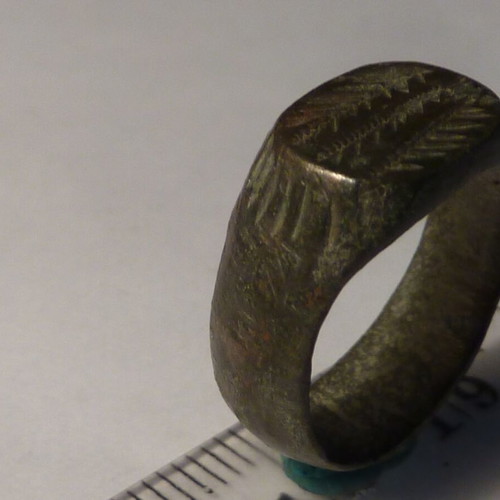 Old Revival Bronze Ring with Decoration used