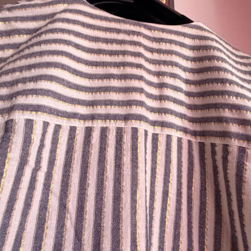 Zara striped beach kaftan tunic size S like new, white and gold