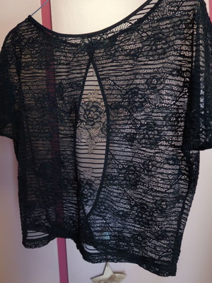Lace blouse A.L.E. small black new