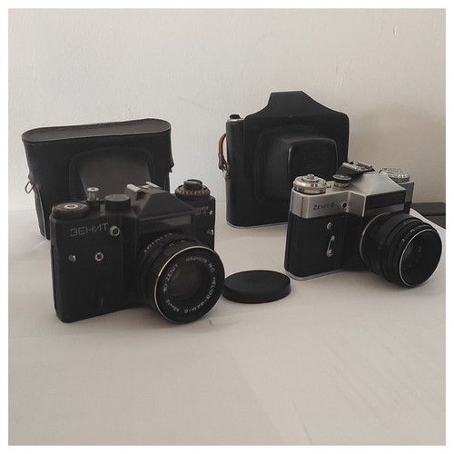 Zenit vintage analog cameras pack of 2 with Helios lenses used