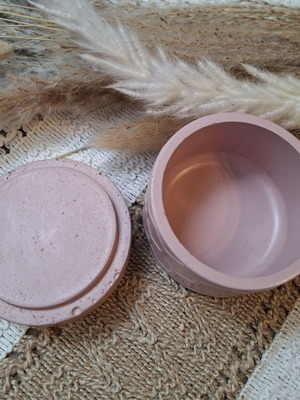 Handmade plaster jar with acrylic paint and matte finish