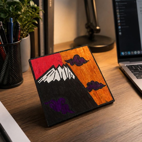 Handmade decorative panel 10x10, modern landscape