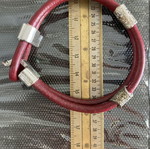 Leather cord bracelet with silver-tone metal accents