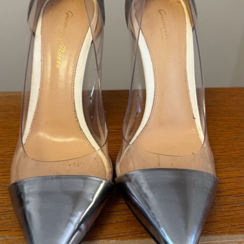 Gianvito Rossi plexi pumps used, gray size 38.5