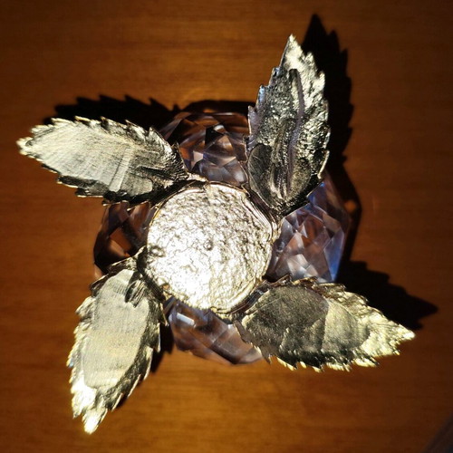 Glass rose new handmade in velvet wooden case