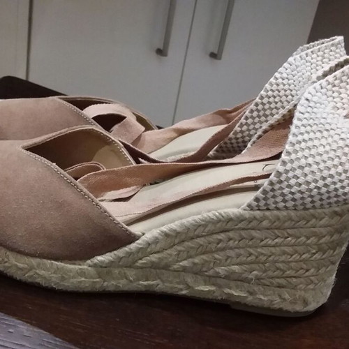 Espadrilles SKA with laces, like new, beige size 39