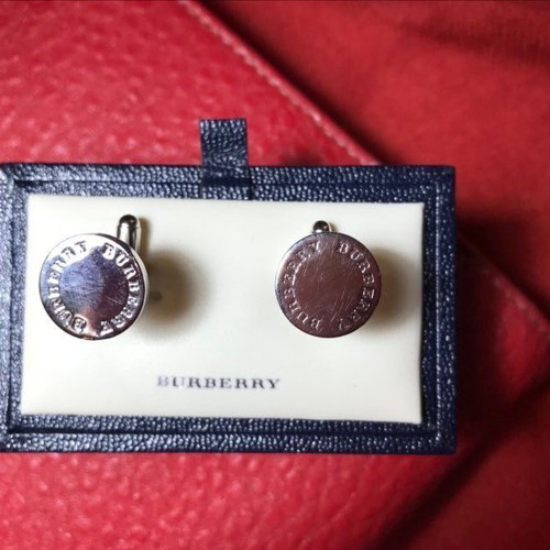Burberry cufflinks unisex, silver plated steel