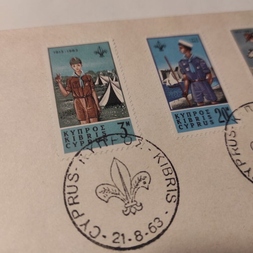 Official first day cover of 3rd Cyprus scout conference like new with 3 stamps