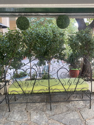 Iron outdoor sofa with cushion