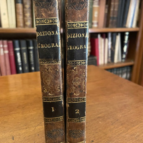 Brouckner Dizionario Geografico Portatile δύο τόμοι μεταχειρισμένοι, έκδοση 1810