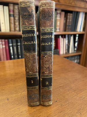 Brouckner Dizionario Geografico Portatile δύο τόμοι μεταχειρισμένοι, έκδοση 1810