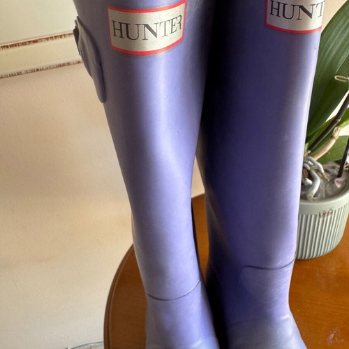 Hunter waterproof boots used, lilac purple, size 39