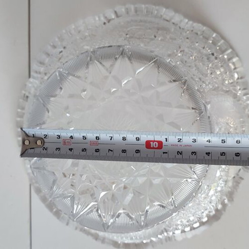 Vintage Bohemia Lead Crystal Bowl with Pinwheel Design