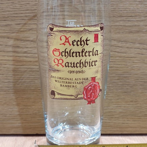 Aecht Schlenkerla beer set of two promotional 500ml glasses new