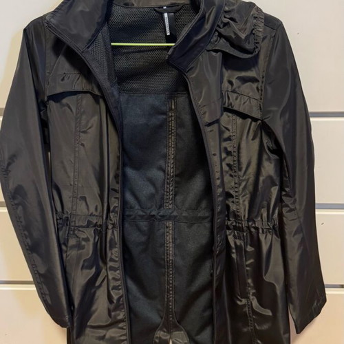 Waterproof windbreaker women's jacket with hood like new, size XS, green
