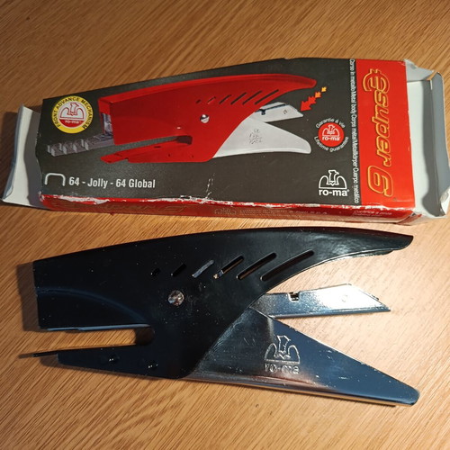 Ro-Ma Italian stapler black like new with front loading
