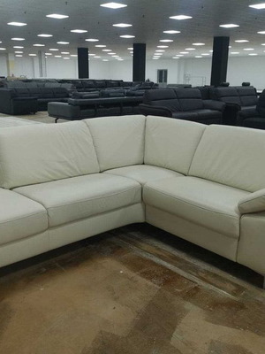 HUKLA Entry corner sofa new, light cream, genuine leather