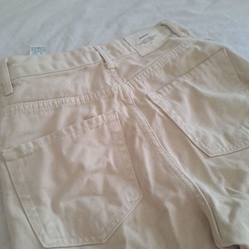 Stradivarius beige high-waisted denim shorts new, size XS