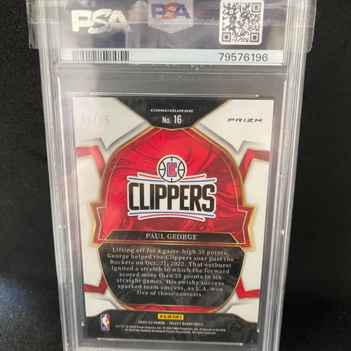 Paul George Neon Orange Pulsar /15 PSA 10 new