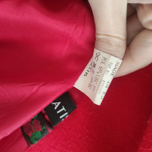 Red jacket used, size S, polyester-viscose
