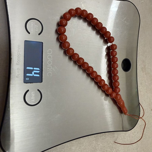 Komboloi bakelite worry beads used, 33 beads, 15 cm