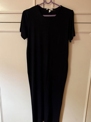 H&M midi dress black used, soft jersey viscose