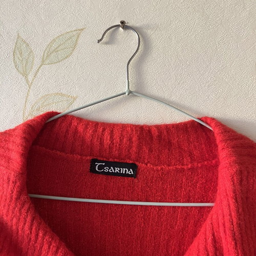 Red cardigan with large buttons new, sizes S/M by A-Style