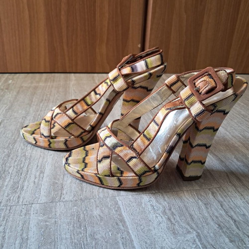 Missoni sandals used, colorful platform heels size 38.5