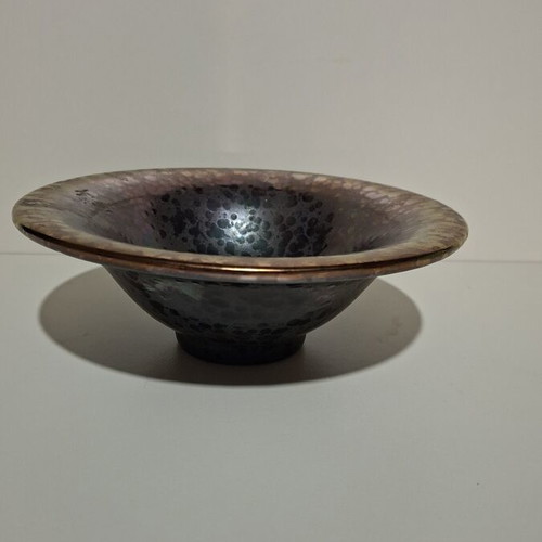 Ceramic table decor with dark and copper iridescent finish like new