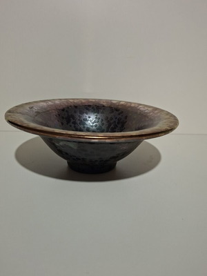 Ceramic table decor with dark and copper iridescent finish like new